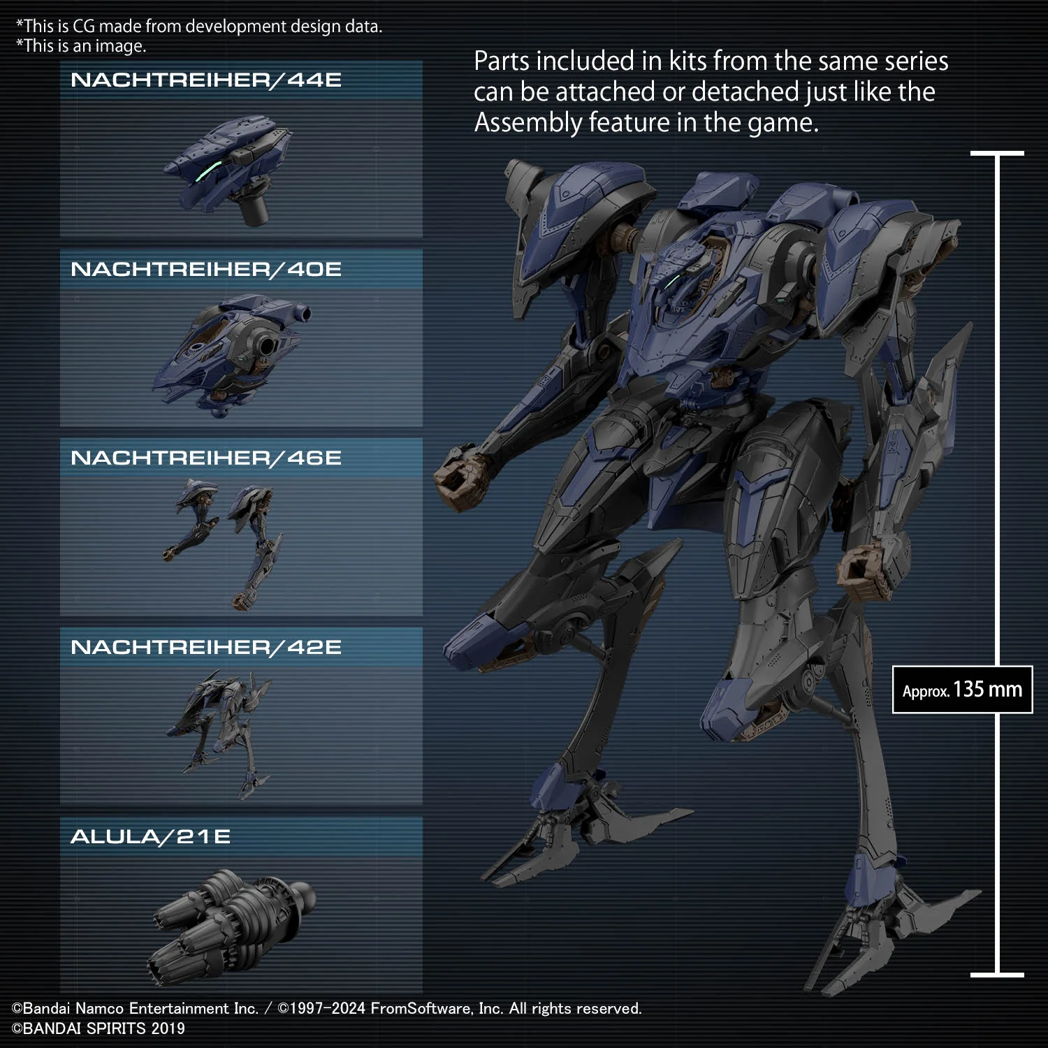Bandai 30 Minutes Missions 30MM ARMORED CORE Ⅵ FIRES OF RUBICON SCHNEIDER NACHTREIHER/40E Steel Haze Model Kit - Image 10