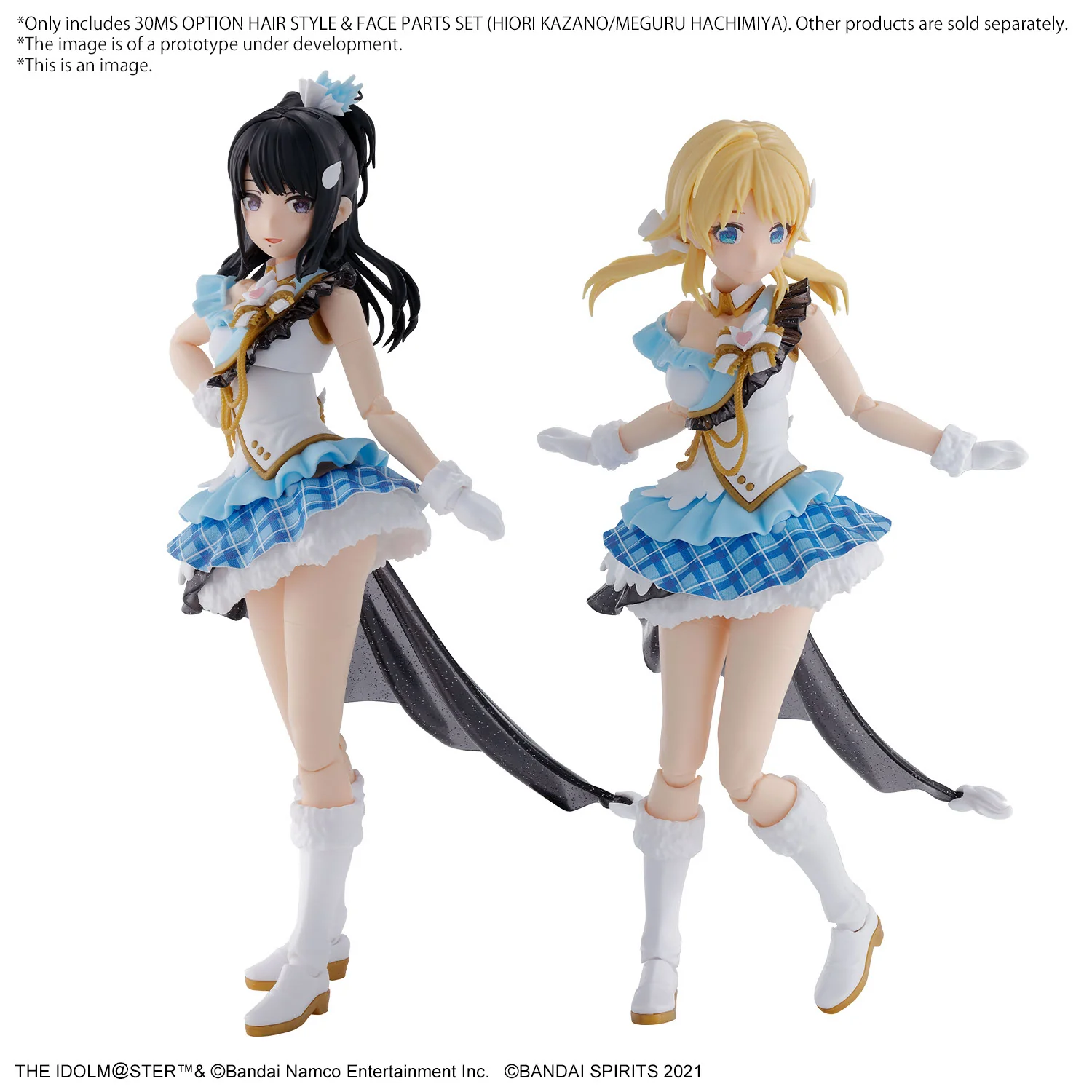 Bandai 30 Minutes Sisters THE iDOLMASTER Shiny Color Option Hair Style & Face Parts Set Hiori Kazano/Meguru Hachimiya Model Kit - Image 17