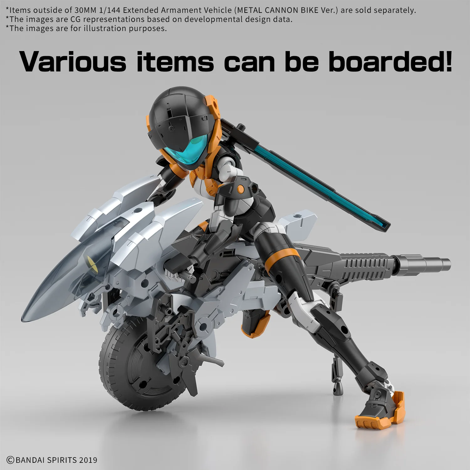 Bandai 30 Minutes Missions 30MM EV-21 Extended Armament Vehicle (Metal Cannon Bike Ver.) Model Kit - Image 13