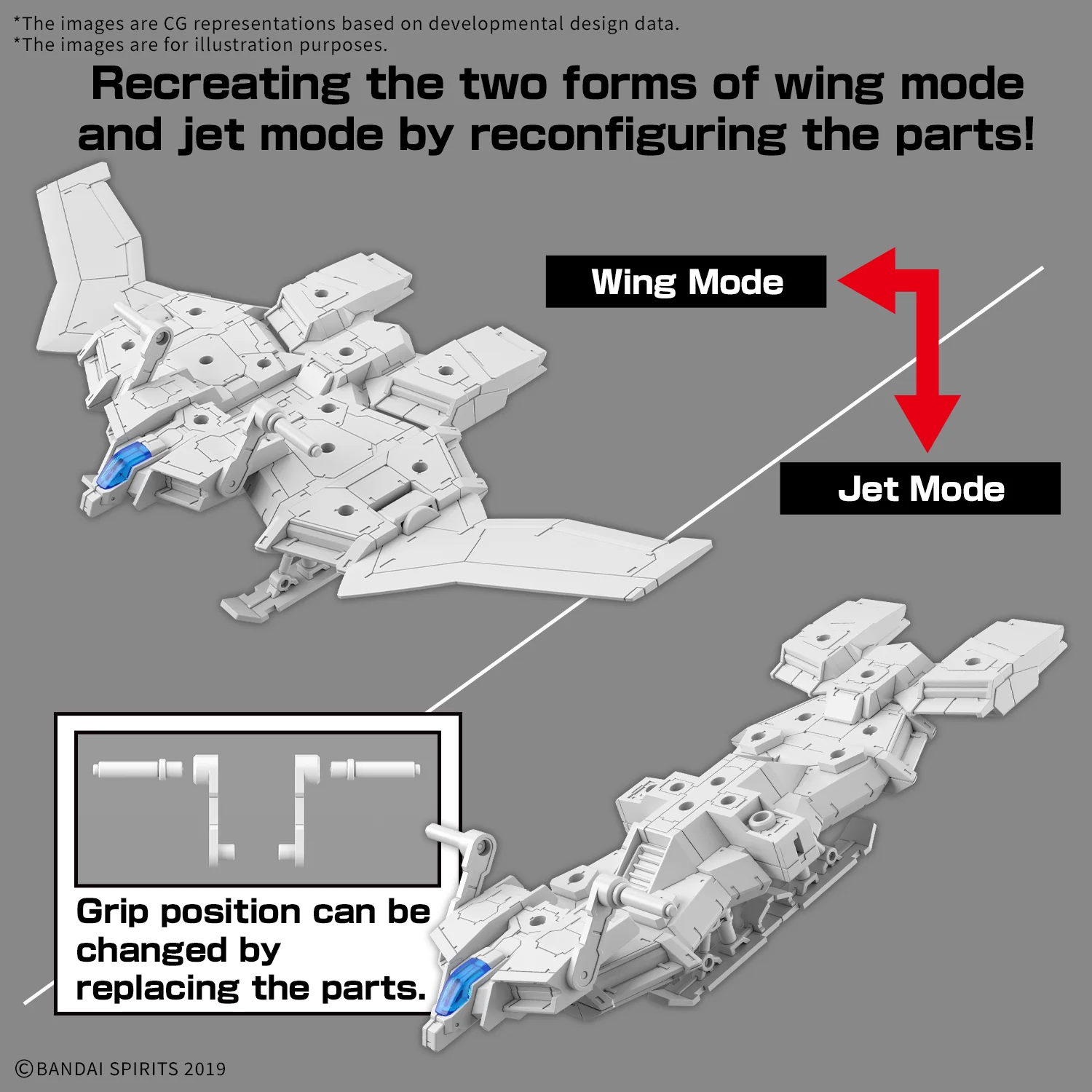 Bandai 30 Minutes Missions 30MM EV-19 Extended Armament Vehicle (Wing Mobile Ver.) Model Kit - Image 12