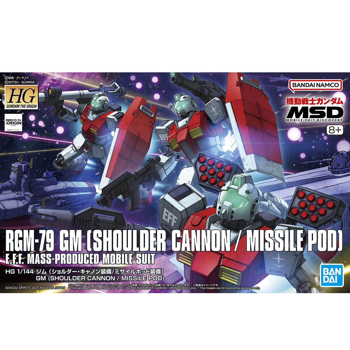 Bandai HGGTO 1/144 RGM-79 GM (Shoulder Cannon / Missile Pod) Model Kit