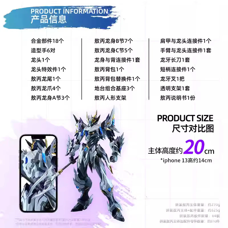 Motor Nuclear Legend of Star General MNP-XH03W AoBing Blue Dragon Mighty Color Ver Model Kit - Image 4